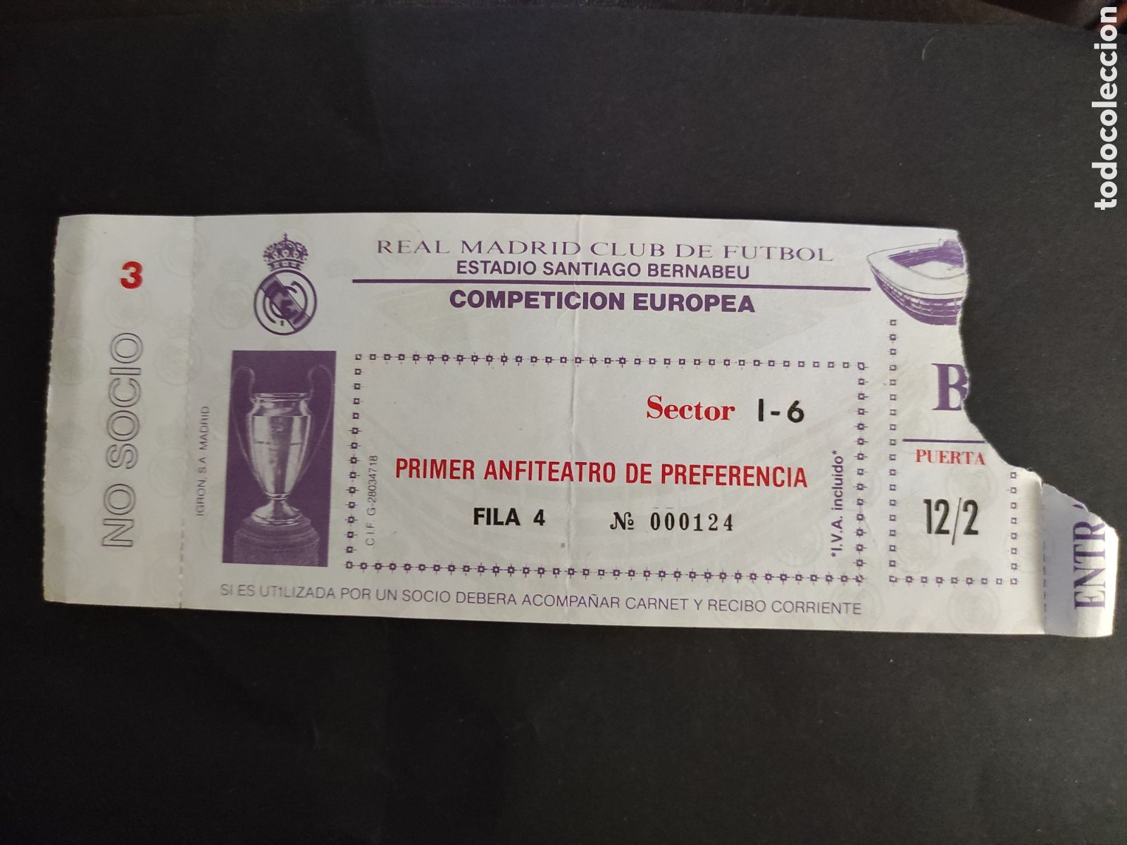 Sammelleidenschaft Sport: TICKET ENTRADA DE FUTBOL REAL MADRID BAYERN MUNCHEN COPA DE EUROPA 1987/1988
