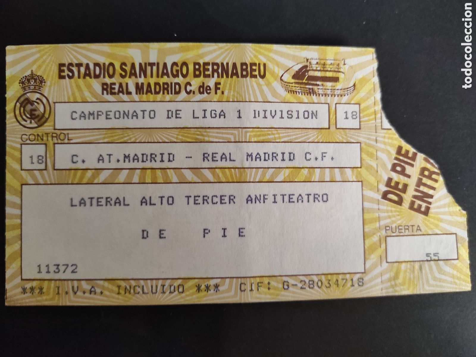 Sammelleidenschaft Sport: TICKET ENTRADA DE FUTBOL REAL MADRID ATLETICO DE MADRID . CAMPEONATO DE LIGA.- TEMPORADA 1986/1987.