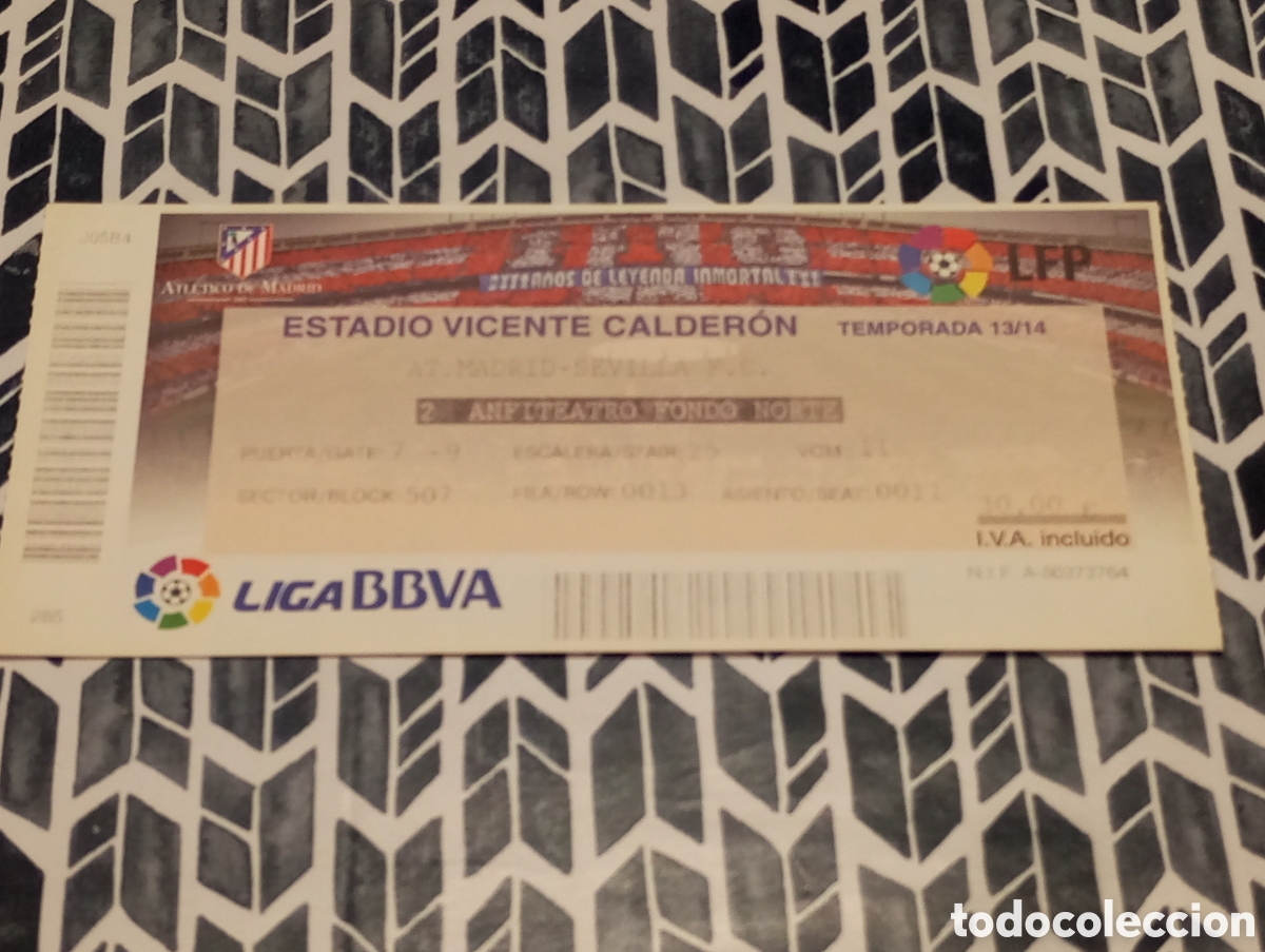 Coleccionismo deportivo: ENTRADA ATL&Eacute;TICO DE MADRID SEVILLA FC 2013 2014