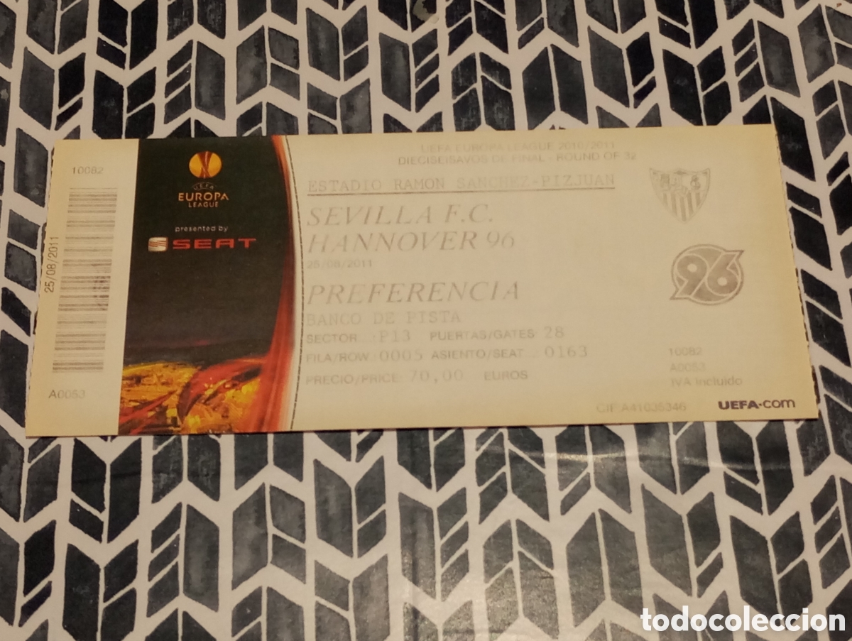 Coleccionismo deportivo: ENTRADA FUTBOL SEVILLA FC HANNOVER 96 UEFA EUROPA LEAGUE 2010 2011