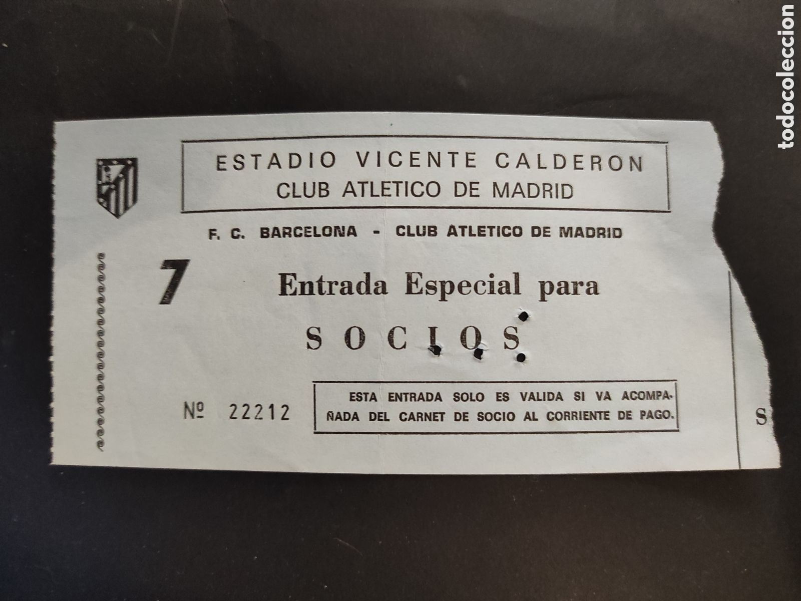 Sammelleidenschaft Sport: FINAL SUPERCOPA 1985 ATLETICO DE MADRID - F. C. BARCELONA. TICKET ENTRADA DE FUTBOL.-
