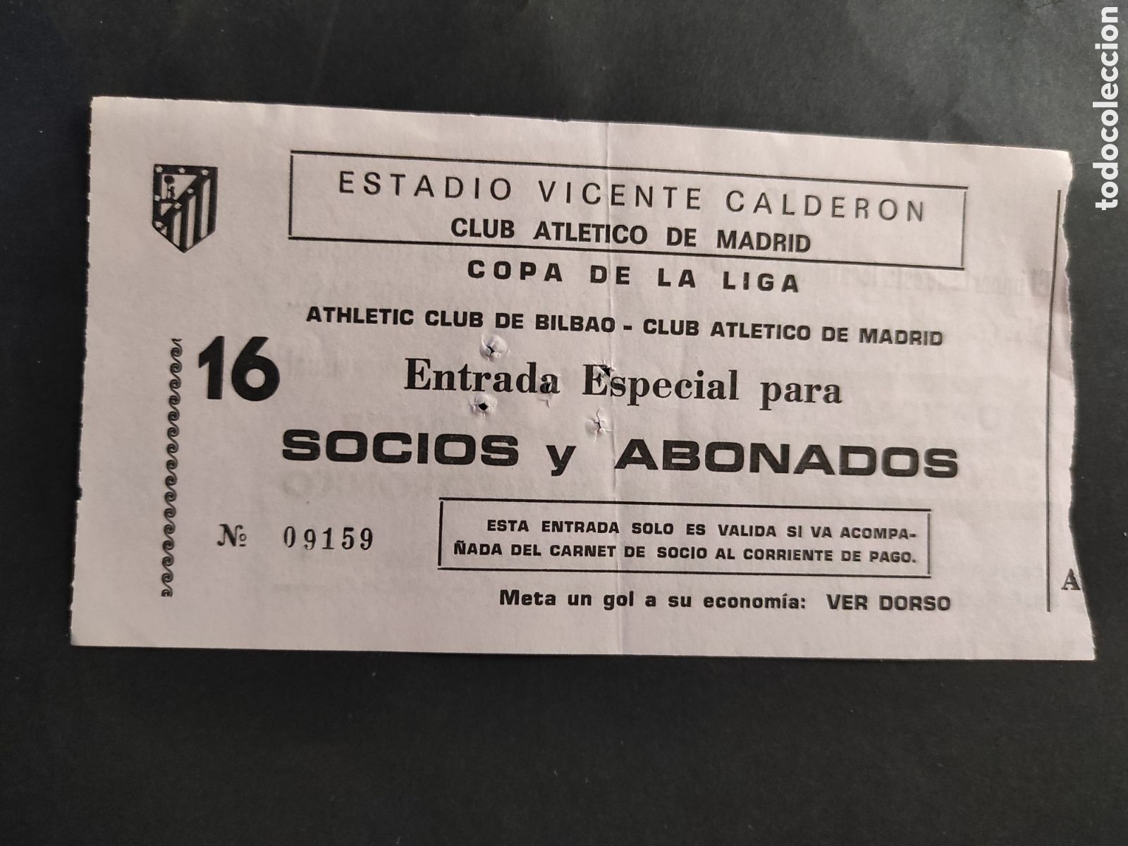 Sammelleidenschaft Sport: TICKET ENTRADA DE FUTBOL ATLETICO DE MADRID ATLETIC CLUB BILBAO - COPA DE LA LIGA 1983