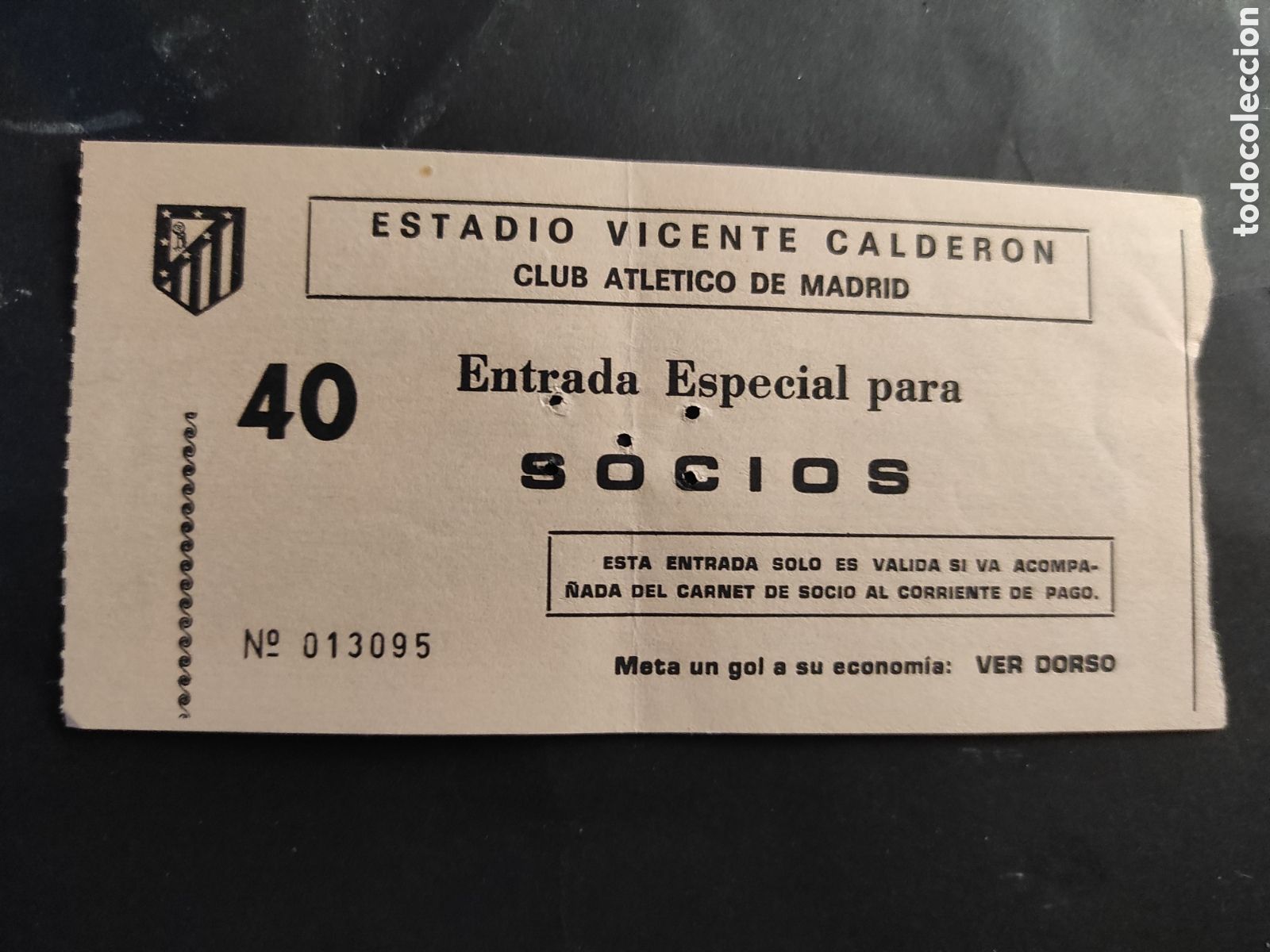 Sammelleidenschaft Sport: TICKET ENTRADA DE FUTBOL ATLETICO DE MADRID ESPA&Ntilde;OL - COPA DE LA LIGA 1984