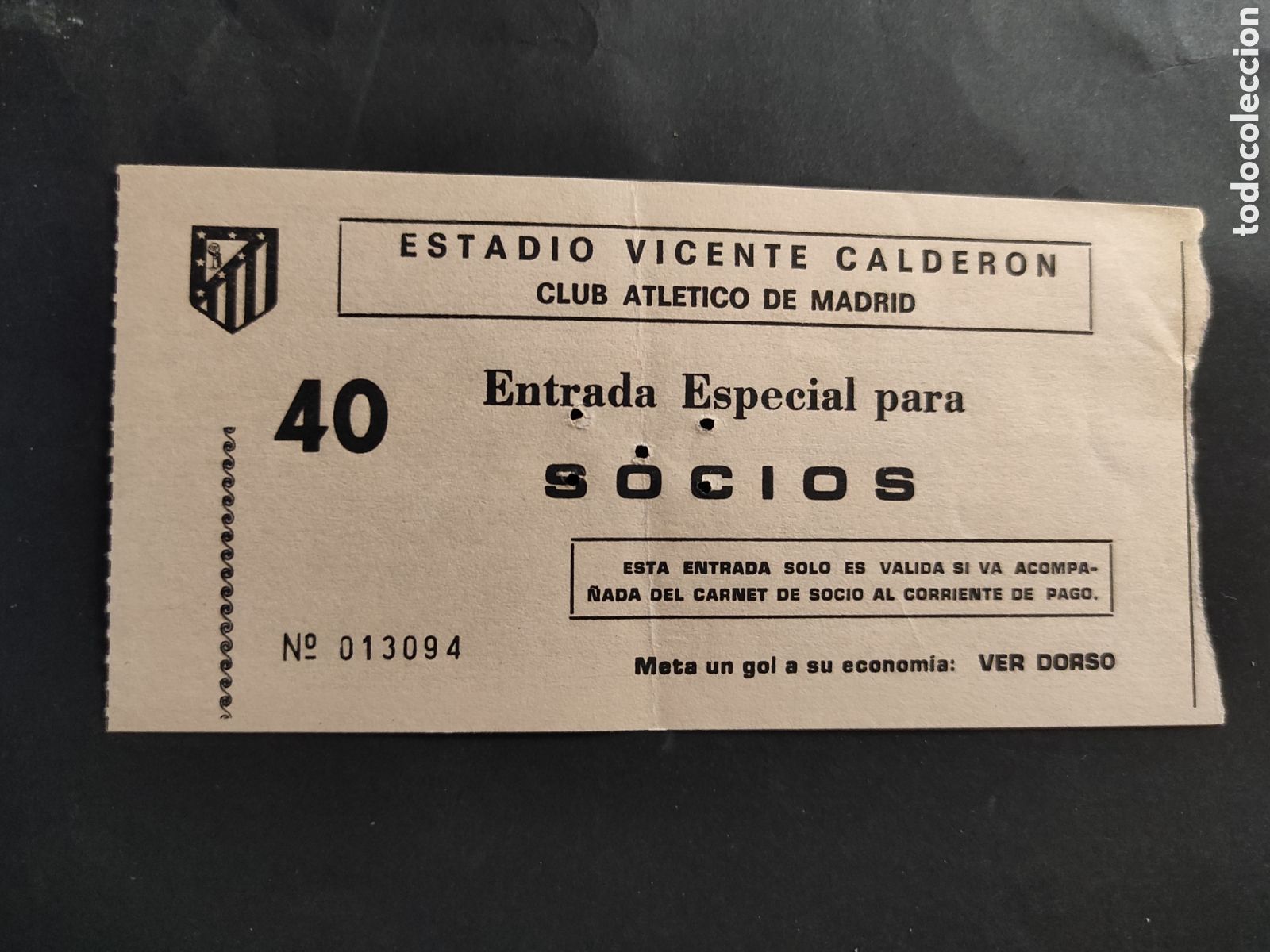 Coleccionismo deportivo: TICKET ENTRADA DE FUTBOL ATLETICO DE MADRID ESPA&Ntilde;OL - COPA DE LA LIGA 1984