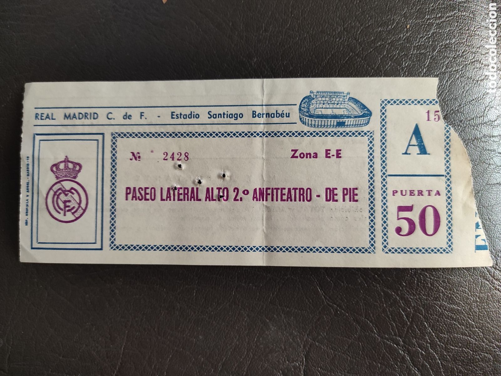 Coleccionismo deportivo: TICKET ENTRADA DE FUTBOL REAL MADRID - SPARTA DE PRAGA. COPA UEFA. TEMPORADA 1983