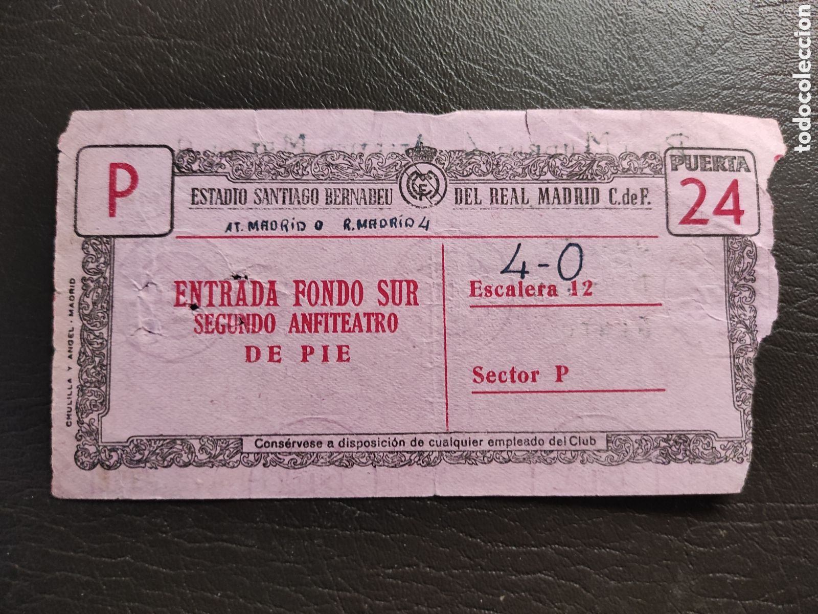 Collezionismo sportivo: TICKET ENTRADA DE FUTBOL REAL MADRID - ATLETICO DE MADRID.- COPA DEL GENERALISIMO. 1958