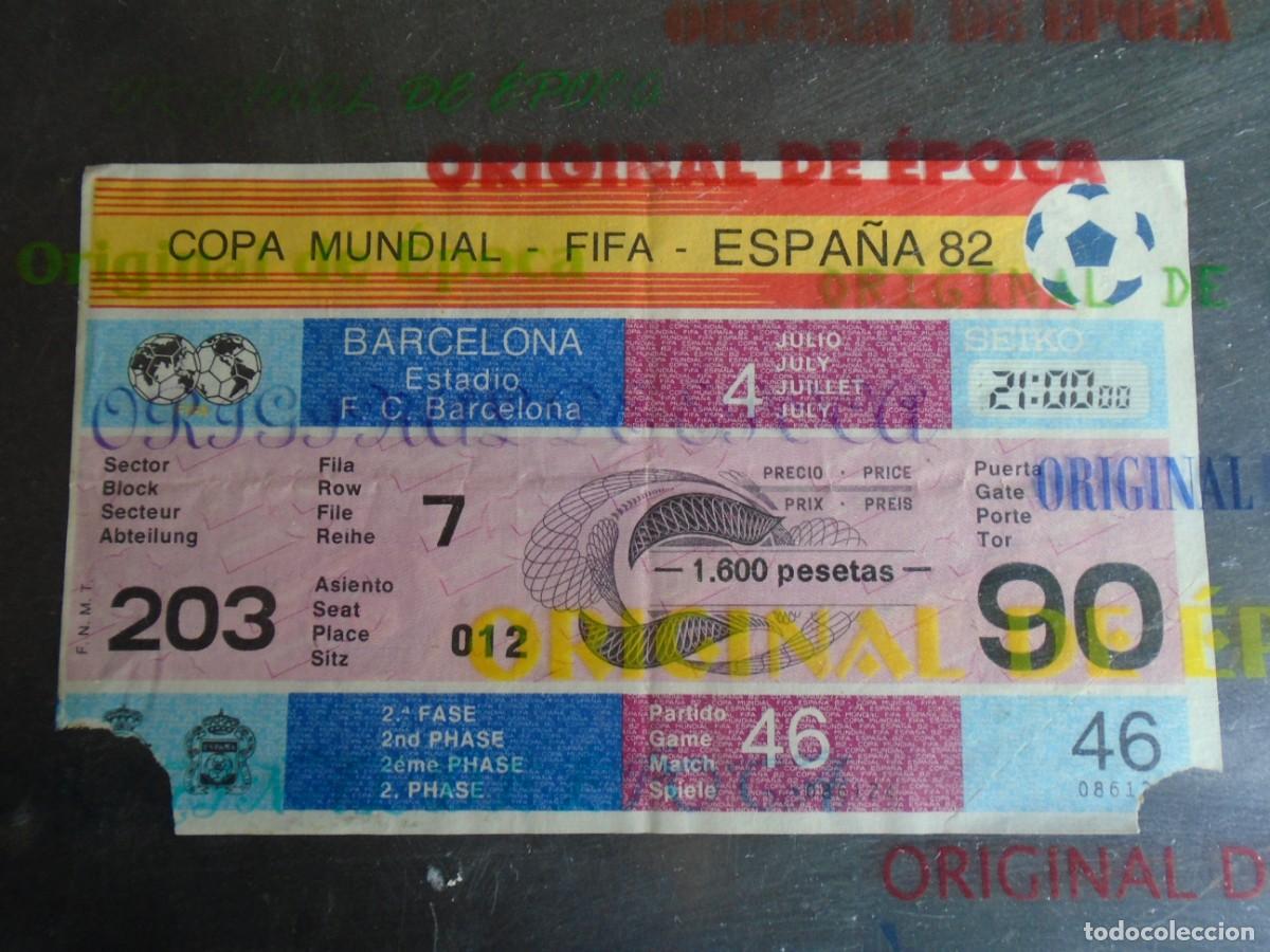 Collezionismo sportivo: (V-973)ENTRADA MUNDIAL ESPA&Ntilde;A 82 BARCELONA 4 JULIO
