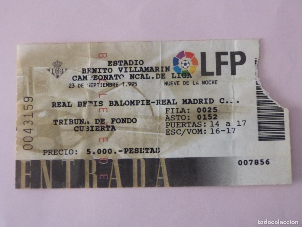 Sammelleidenschaft Sport: ENTRADA DE FUTBOL REAL BETIS BALOMPIE REAL MADRID C.F. 23-9-1995