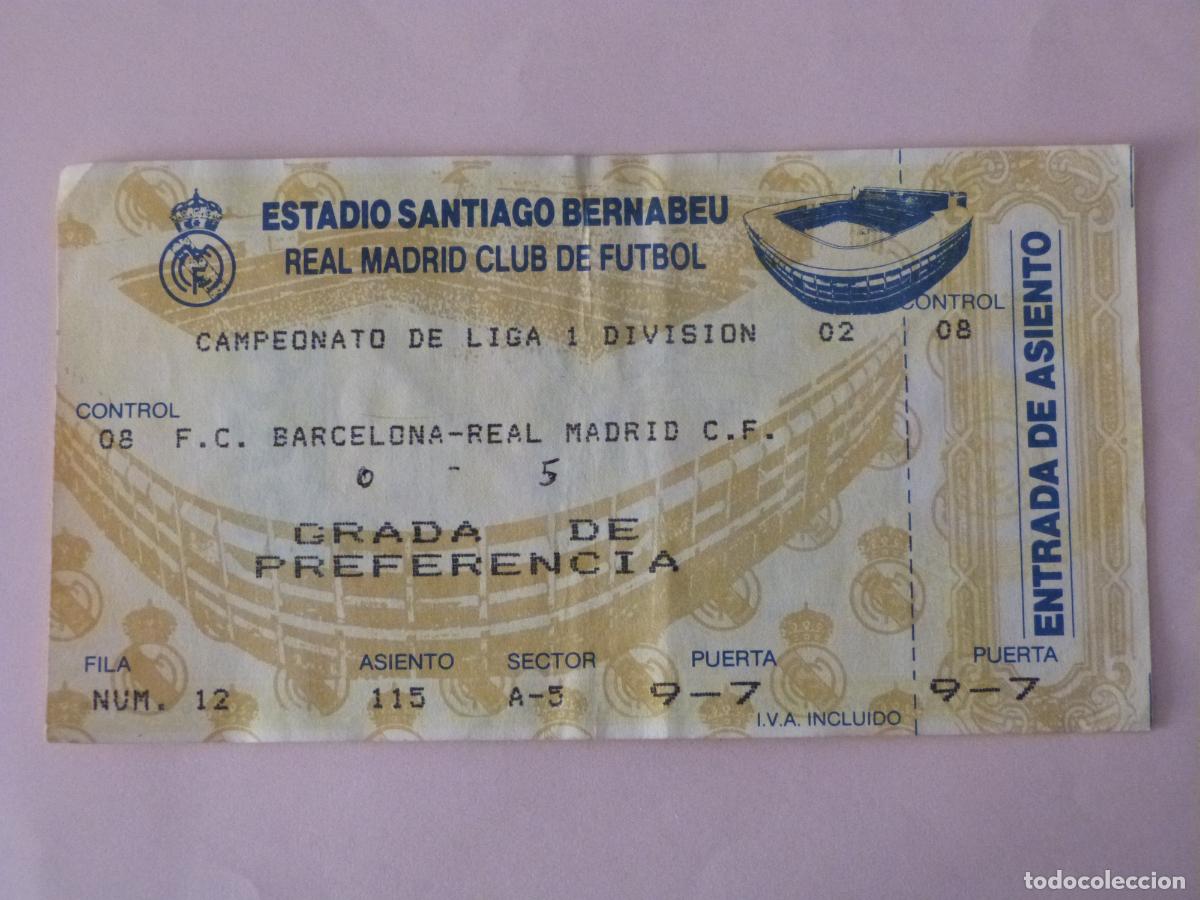 Sammelleidenschaft Sport: ENTRADA DE FUTBOL REAL MADRID C.F. F.C. BARCELONA 1995