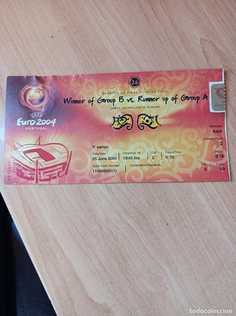 Collezionismo sportivo: Entrada euro 2004 Francia- Grecia, partido 26
