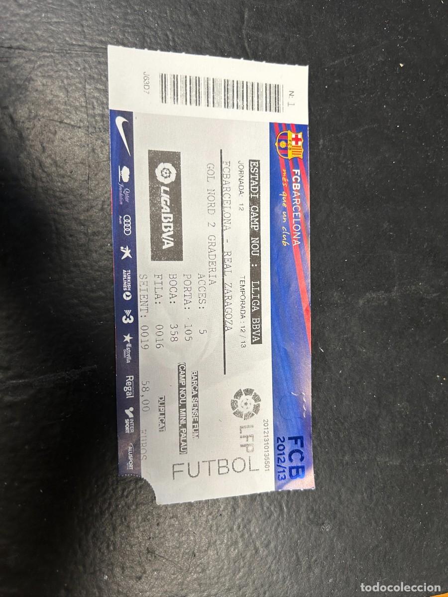 Coleccionismo deportivo: dos entradas del partido de barcelona zaragoza buen estado se venden sueltas