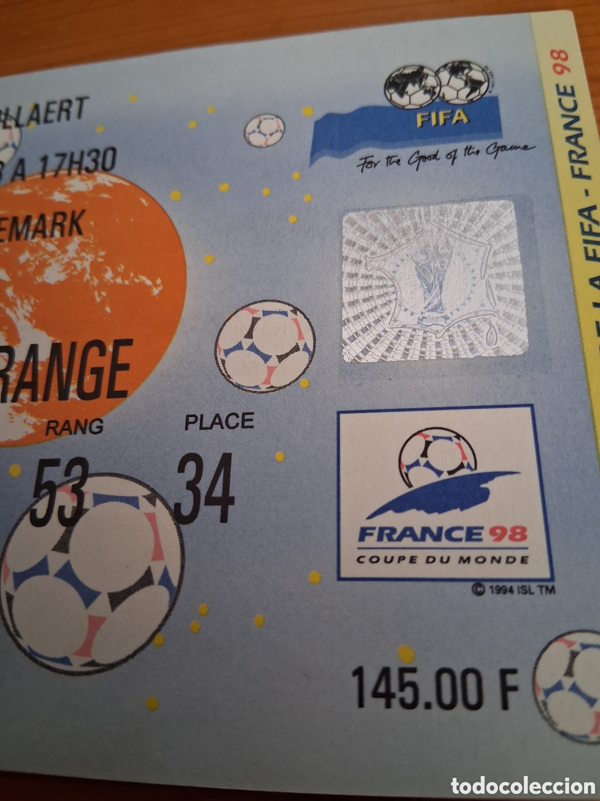 Coleccionismo deportivo: FRANCIA 98 . ARABIA - DINAMARCA. - Foto 2