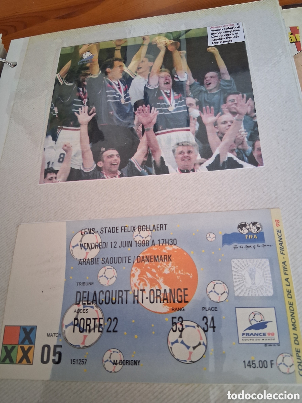 Coleccionismo deportivo: FRANCIA 98 . ARABIA - DINAMARCA. - Foto 6