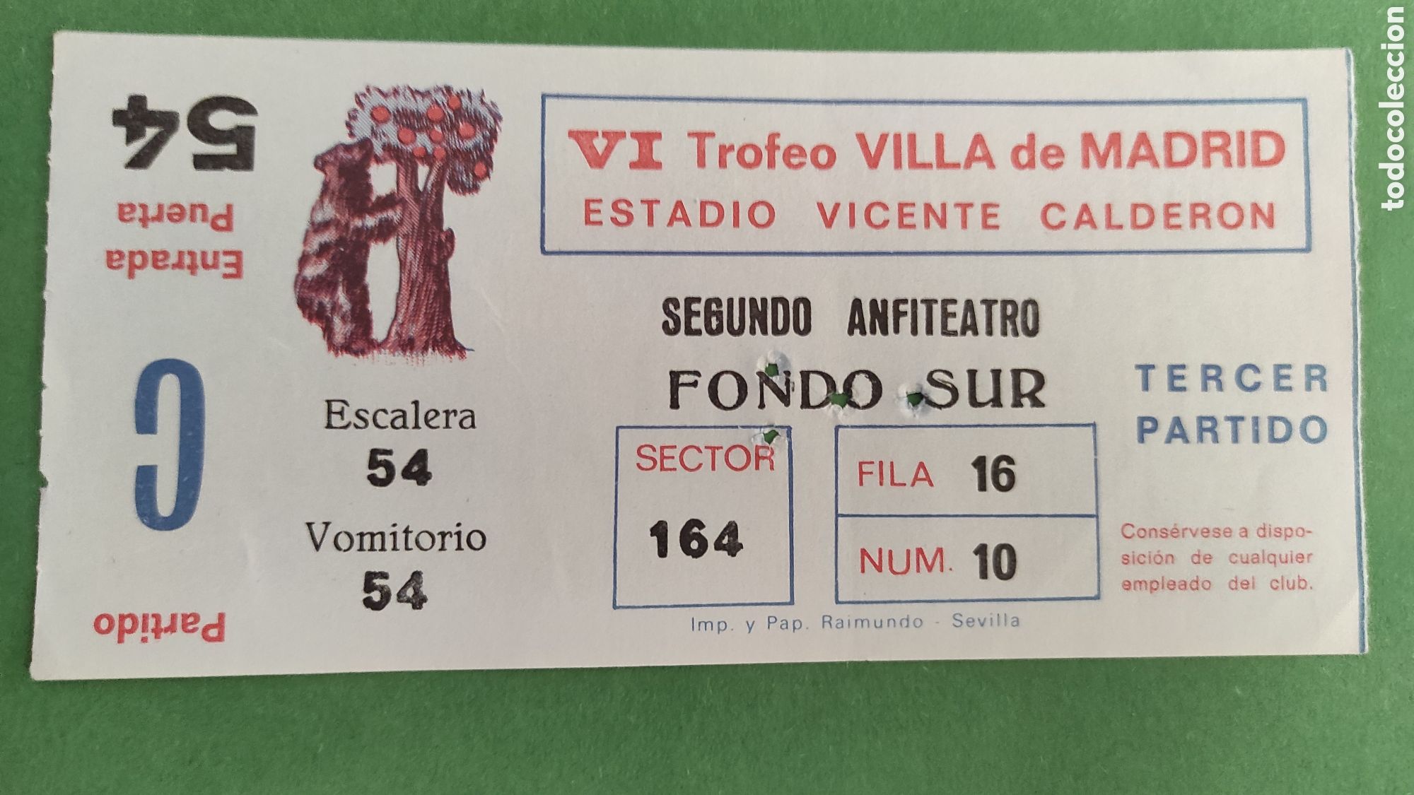 Collezionismo sportivo: ENTRADA DE FUTBOL VI TROFEO VILLA DE MADRID.- RIVER PLATE AT MADRID RAYO VALLECANO DERBY COUNTY 1978