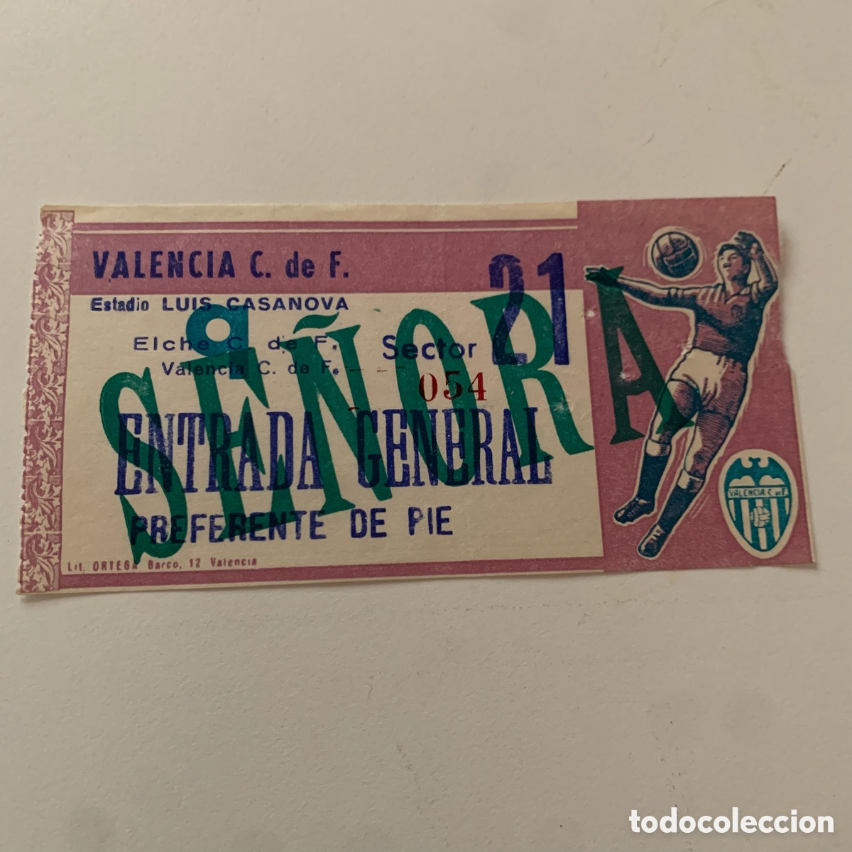 Coleccionismo deportivo: Entrada 15 marzo 1970 valencia cf elche luis casanova
