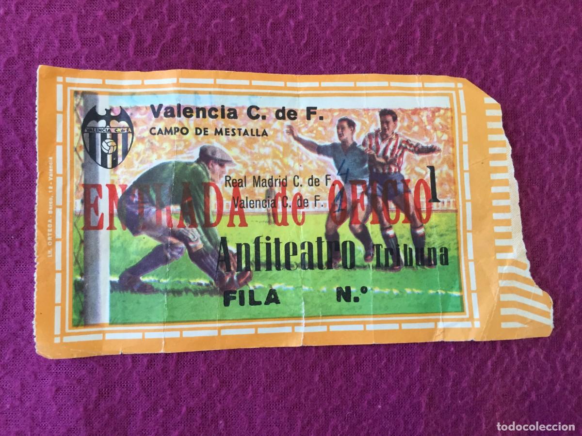 Collezionismo sportivo: ENTRADA TICKET FUTBOL EN MESTALLA - VALENCIA CF - REAL MADRID -- 3 NOVIEMBRE 1963