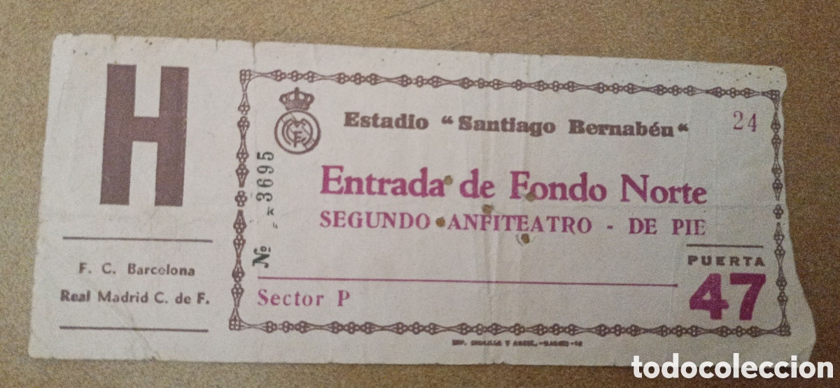 Coleccionismo deportivo: ENTRADA FUTBOL REAL MADRID BARCELONA 1975