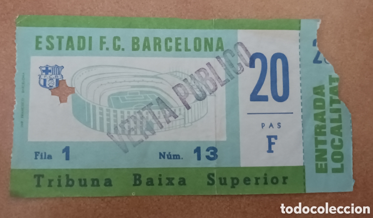 Coleccionismo deportivo: ENTRADA FUTBOL BARCELONA HERCULES 1977