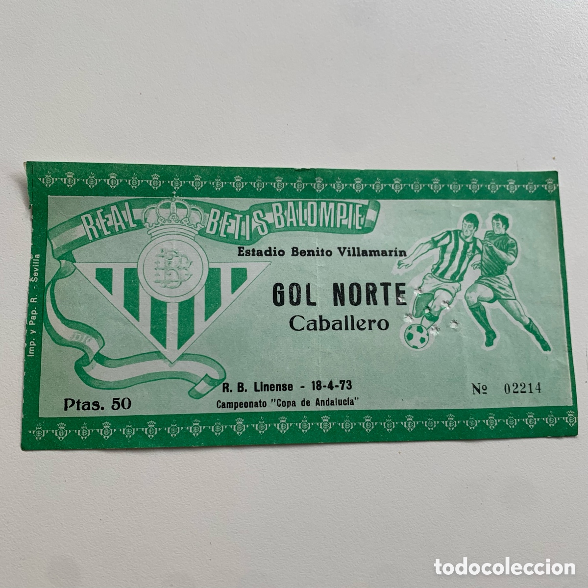 Collezionismo sportivo: Entrada real betis balompie linense copa de andalucia 18 abril 1973