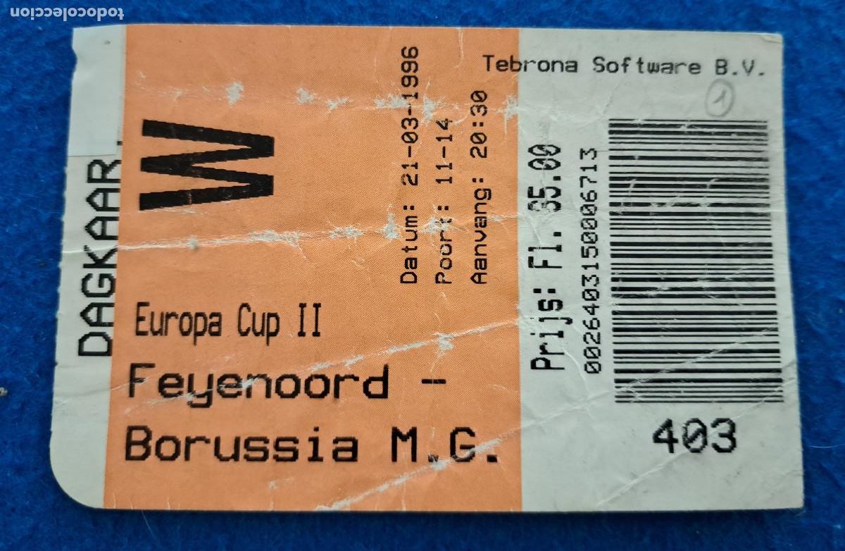 Collezionismo sportivo: FEYENOORD vs BORUSIA M&Ouml;NCHENGLADBACH ( 1-0 ) - RECOPA DE EUROPA - 21 de Marzo de 1996