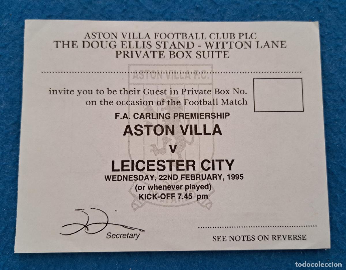 Collezionismo sportivo: ASTON VILLA vs LEICESTER CITY ( 4-4 ) - PREMIER LEAGUE - TEMP. 1994/95 - 22 de Febrero de 1995