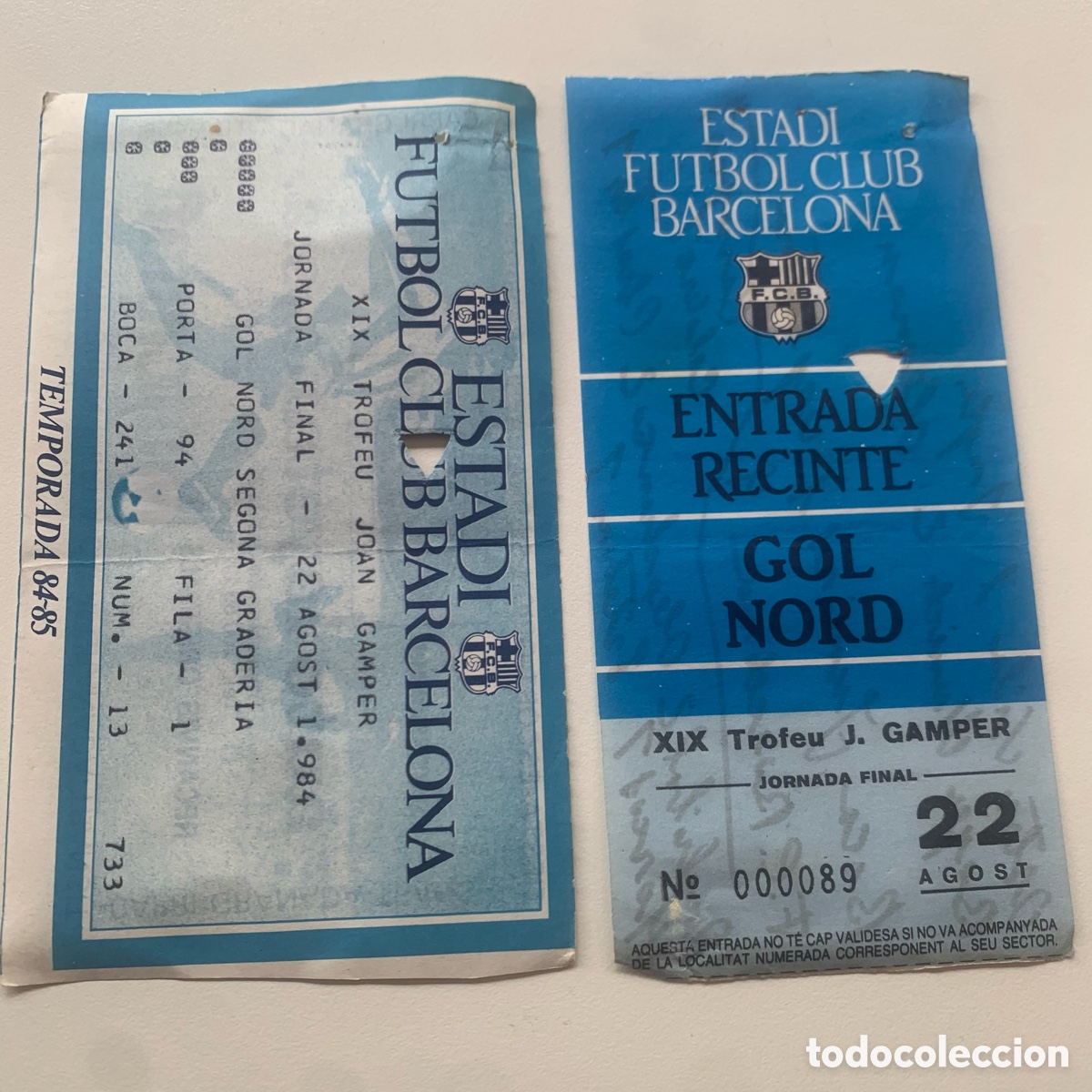 Sports collectibles: Entrada xix trofeo joan gamper aston villa fc barcelona boca juniors bayer munich 22 agosto 1984