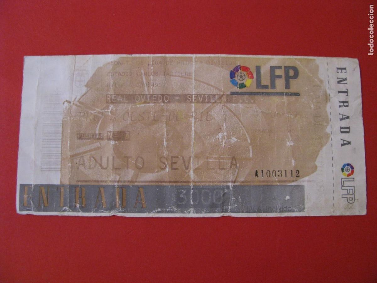 Colecionismo desportivo: ENTRADA DE FUTBOL. REAL OVIEDO - SEVILLA F. C. 01 JUNIO 1997.