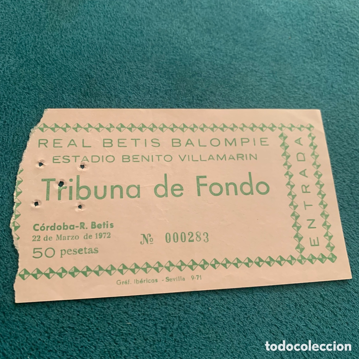 Collezionismo sportivo: Entrada real betis balompie cordoba 22 marzo 1972