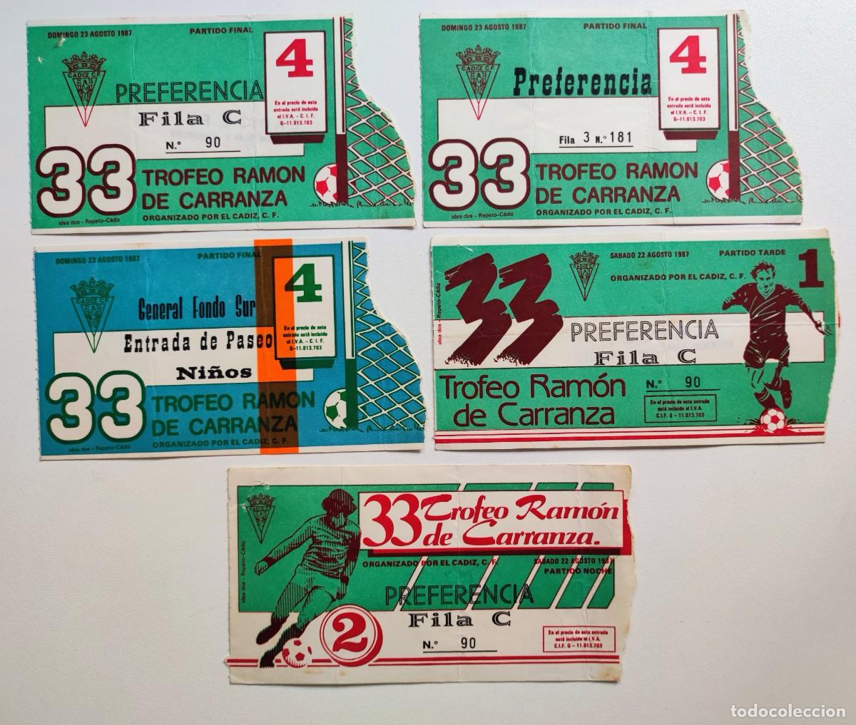 Collezionismo sportivo: 1987 - TROFEO CARRANZA EDICION XXXIII / 5 ENTRADAS SEMIFINALES Y FINAL