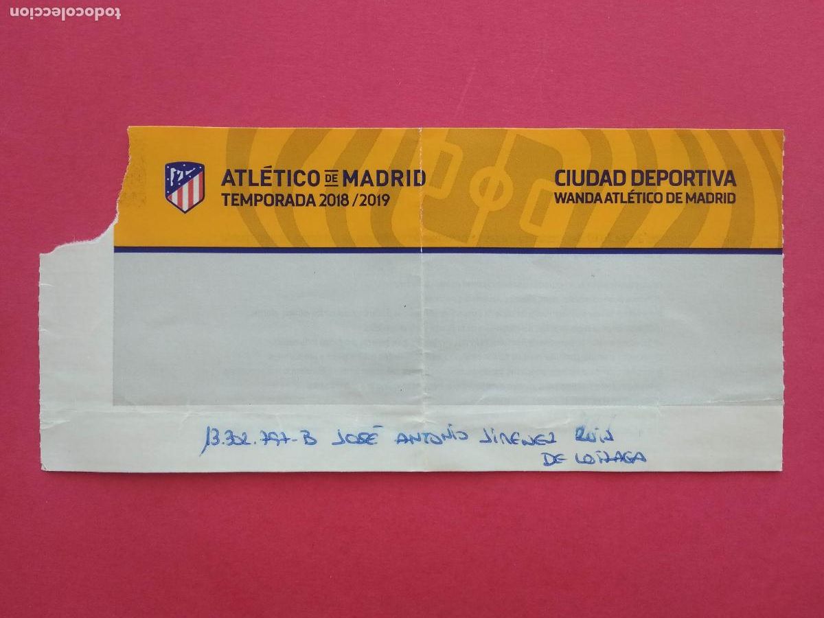 Collectionnisme sportif: ENTRADA DE FUTBOL ESTADIO WANDA METROPOLITANO LIGA 18 19 2018 2019 ATLETICO MADRID
