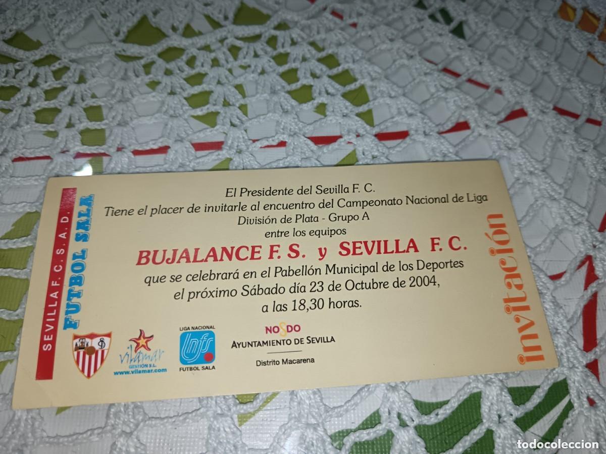 Colecionismo desportivo: Entrada del Sevilla FS Vs Bujalance 23-10-04