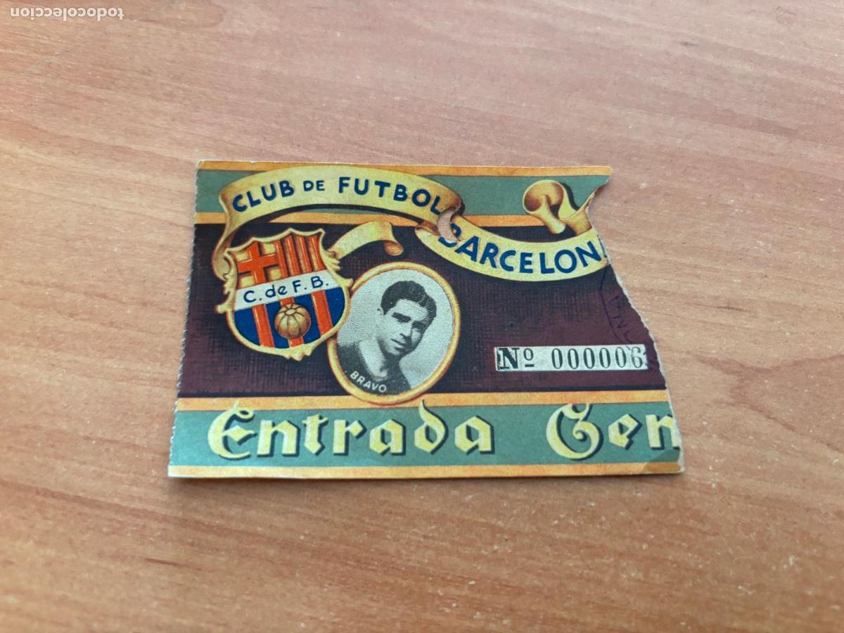 Sammelleidenschaft Sport: FUTBOL BARCELONA BAR&Ccedil;A ENTRADA TICKET 1949 1950. JUGADOR BRAVO (COIB54)