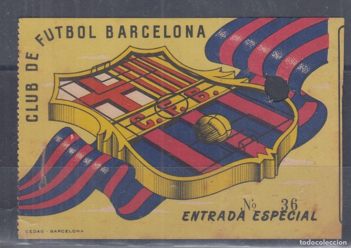 Coleccionismo deportivo: Entrada del Primer partido amistoso de S&aacute;ndor Kocsis con el F.C. Barcelona el 12 /06/1958. Muy rara.
