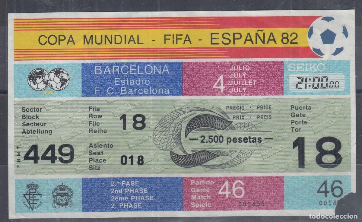 Coleccionismo deportivo: Copa mundial FIFA. Espa&ntilde;a'82. Entrada del partido n&ordm; 46 en Camp Nou. POLONIA 0 - URSS 0