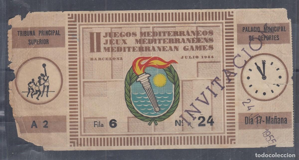 Coleccionismo deportivo: BALONCESTO. Entrada de la final de los Juegos del Mediterr&aacute;neo ESPA&Ntilde;A 61 - EGIPTO 55 (24/07/1955)