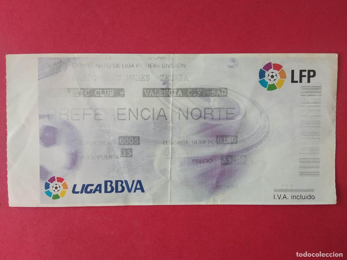Coleccionismo deportivo: ENTRADA DE FUTBOL LIGA ESTADIO SAN MAMES TEMPORADA DESCONOCIDA ATHLETIC CLUB BILBAO - VALENCIA
