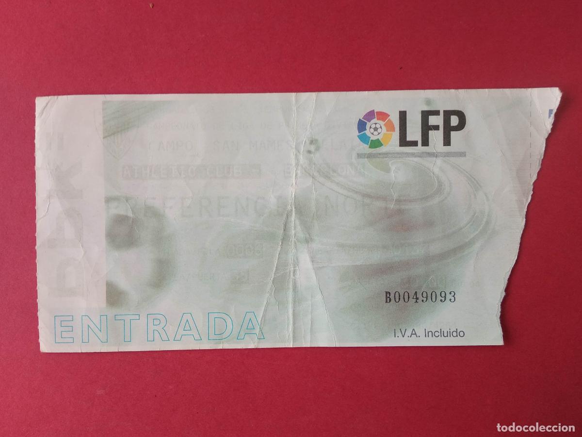 Colecionismo desportivo: ENTRADA DE FUTBOL LIGA ESTADIO SAN MAMES 02 03 2002 2003 ATHLETIC CLUB BILBAO - BARCELONA