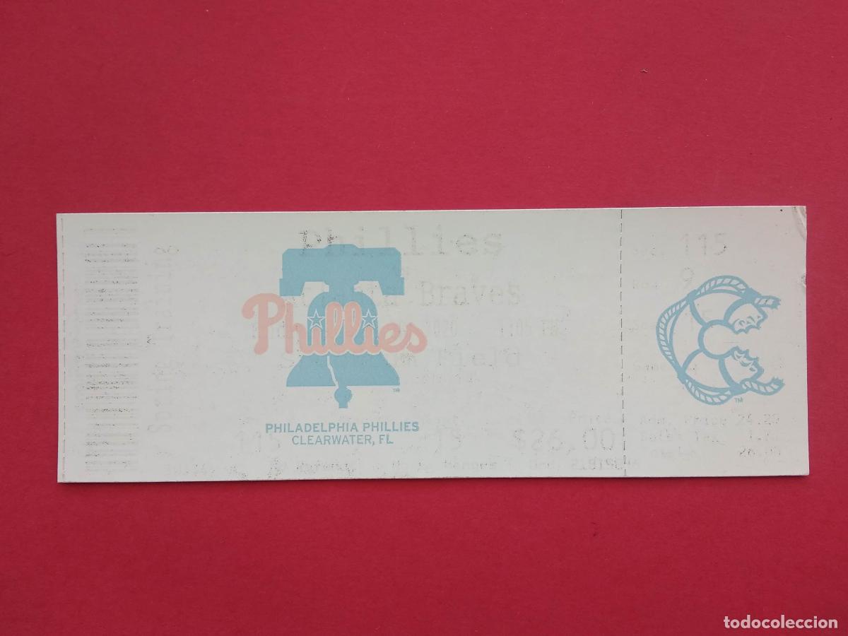 Collectionnisme sportif: ENTRADA FUTBOL SOCCER PHILLIES VS ATLANTA BRAVES TEMPORADA DESCONOCIDA