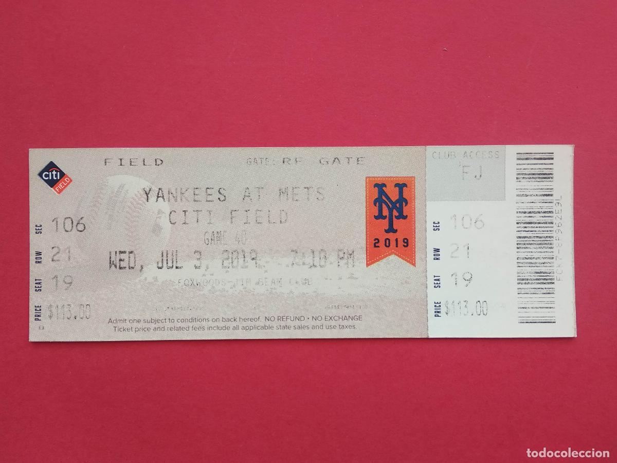 Collectionnisme sportif: ENTRADA FUTBOL SOCCER YANKEES AT METS CITI FIELD 2019
