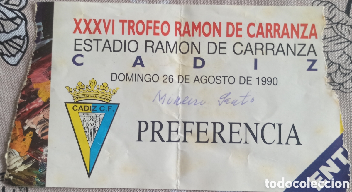Collezionismo sportivo: Entrada ticket Atl&eacute;tico mineiro Santos 1990 Carranza