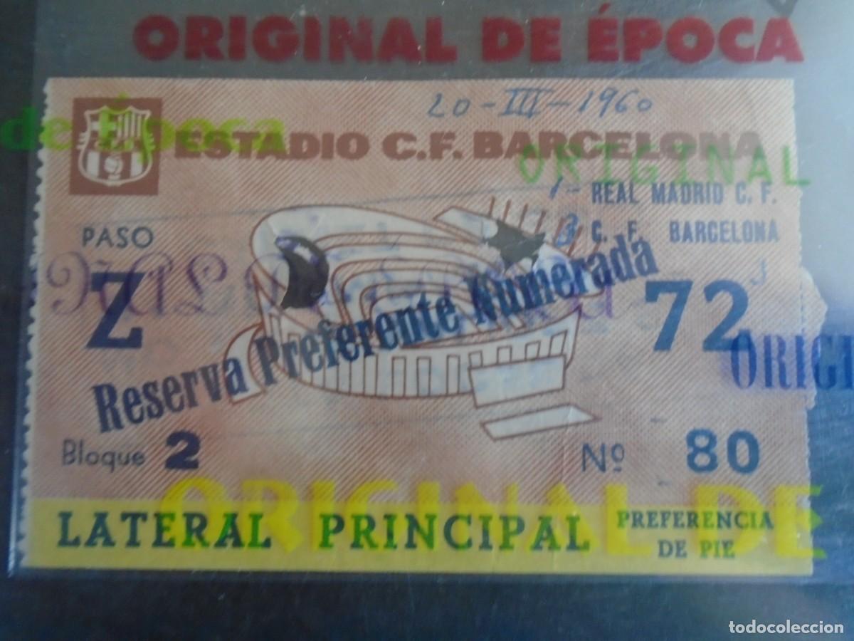 Coleccionismo deportivo: (V-1016)ENTRADA TICKET C.F.BARCELONA-REAL MADRID 20 MARZO 1960