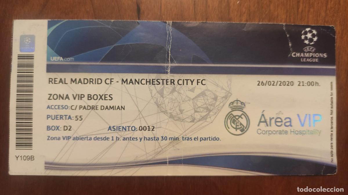 Collectionnisme sportif: ENTRADA REAL MADRID CF - MANCHESTER CITY FC UCL 2019 2020