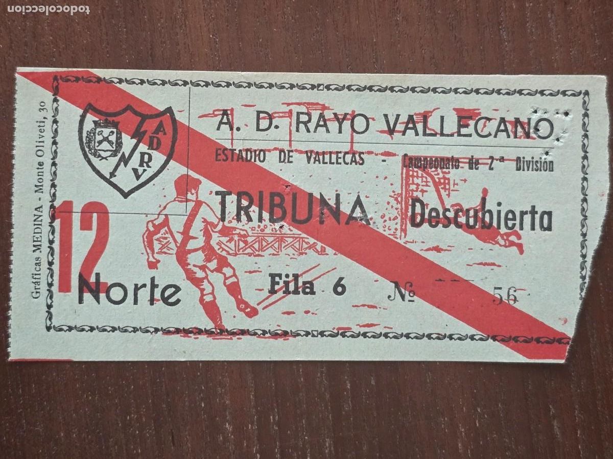 Colecionismo desportivo: Entrada de Futbol.Estadio Vallecas.Rayo Vallecano