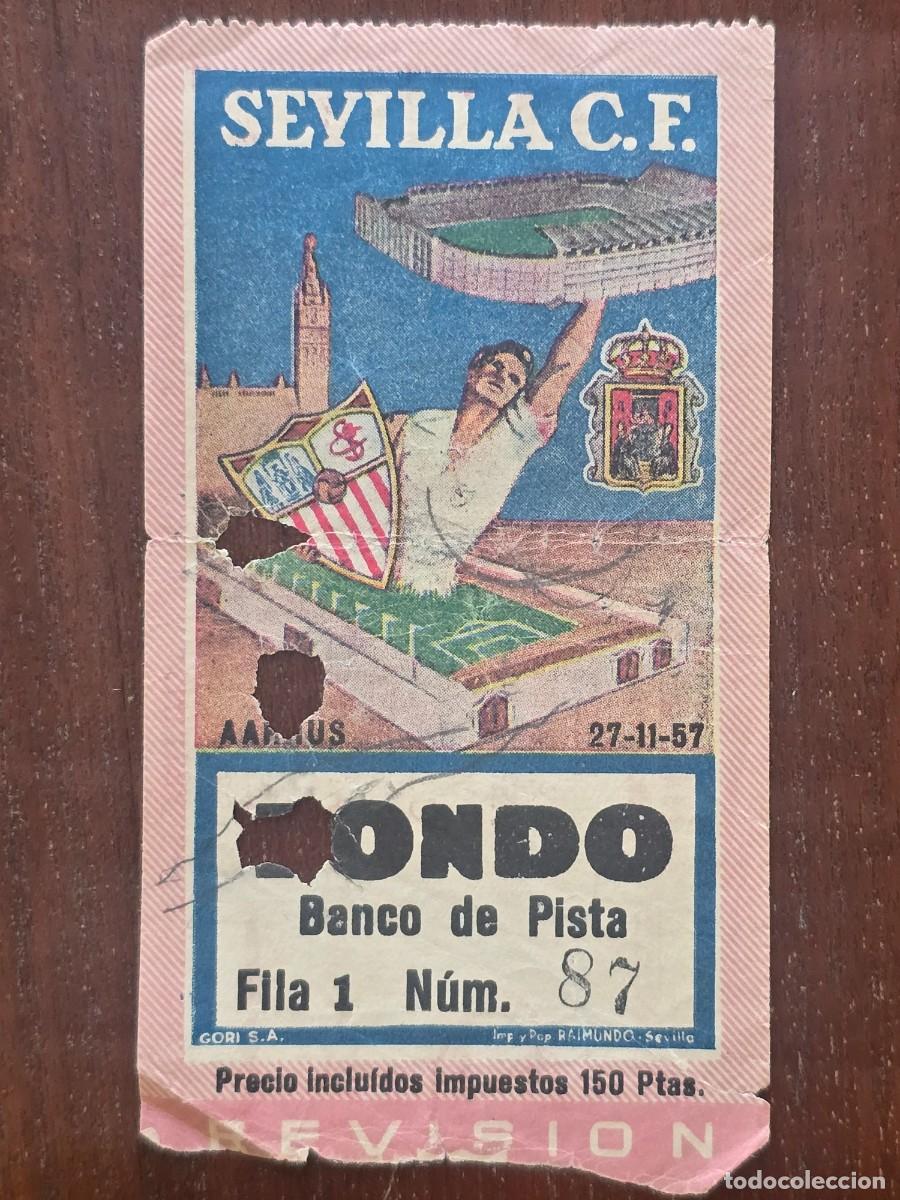 Collectionnisme sportif: Entrada de Futbol.Estadio Sanchez-Pizjuan.Sevilla-AGF Aarhus.Copa De Europa 27-11-1957