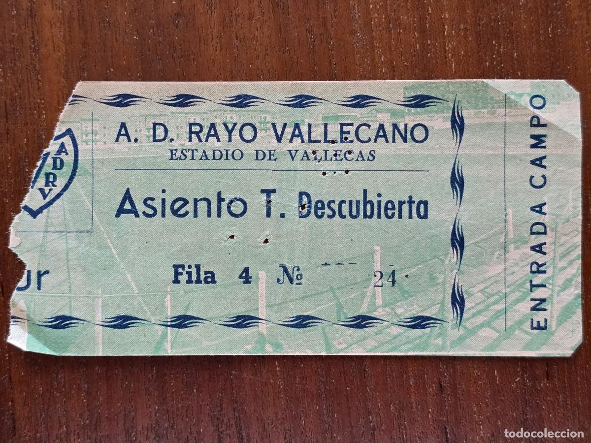 Colecionismo desportivo: Entrada de Futbol.Estadio de Vallecas.Rayo Vallecano.Publicidad Lampara Metal