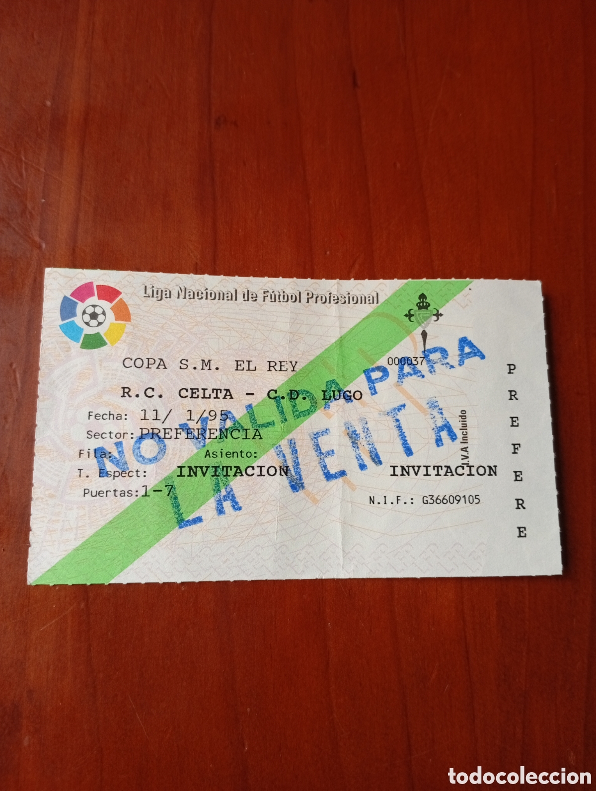 Sammelleidenschaft Sport: ENTRADA FUTBOL - R.C. CELTA - C. D. LUGO 1995