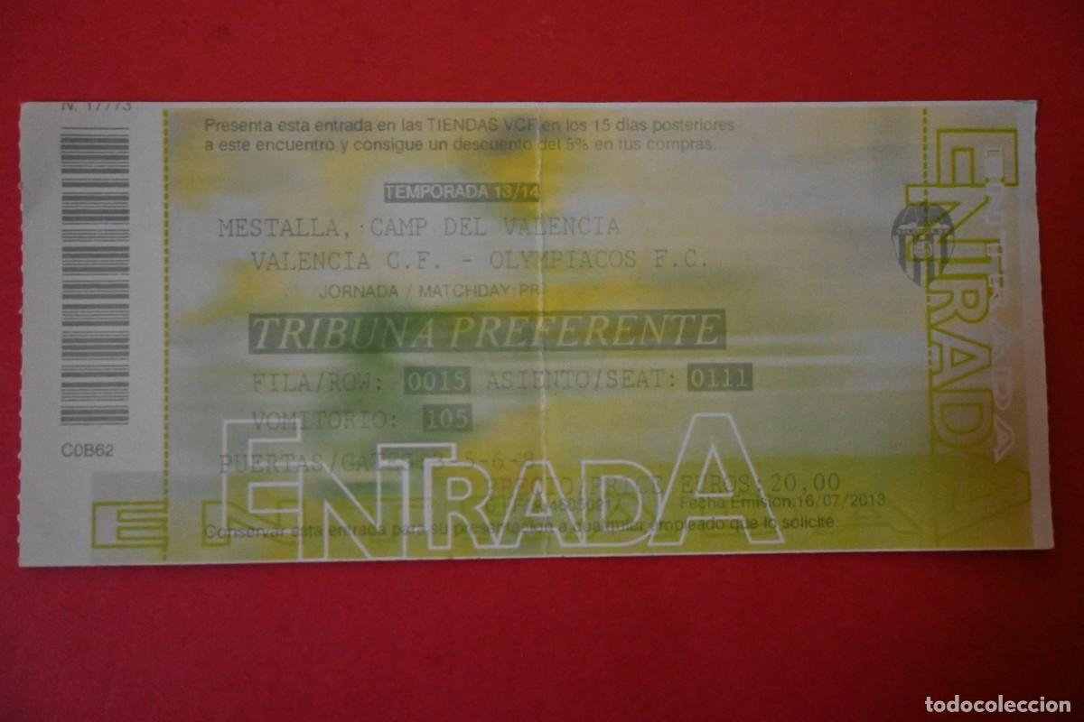 Collezionismo sportivo: ENTRADA VALENCIA C.F. VS OLYMPIACOS FC 2013
