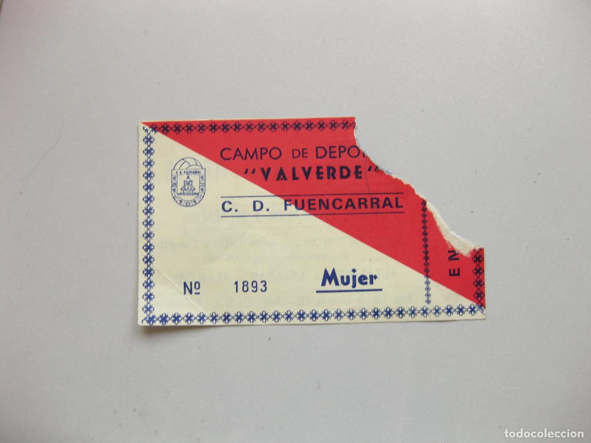 Sports collectibles: ENTRADA DE FUTBOL DE CLUB DEPORTIVO FUENCARRAL PARA MUJER. CAMPO DE DEPORTES VALVERDE. MADRID.