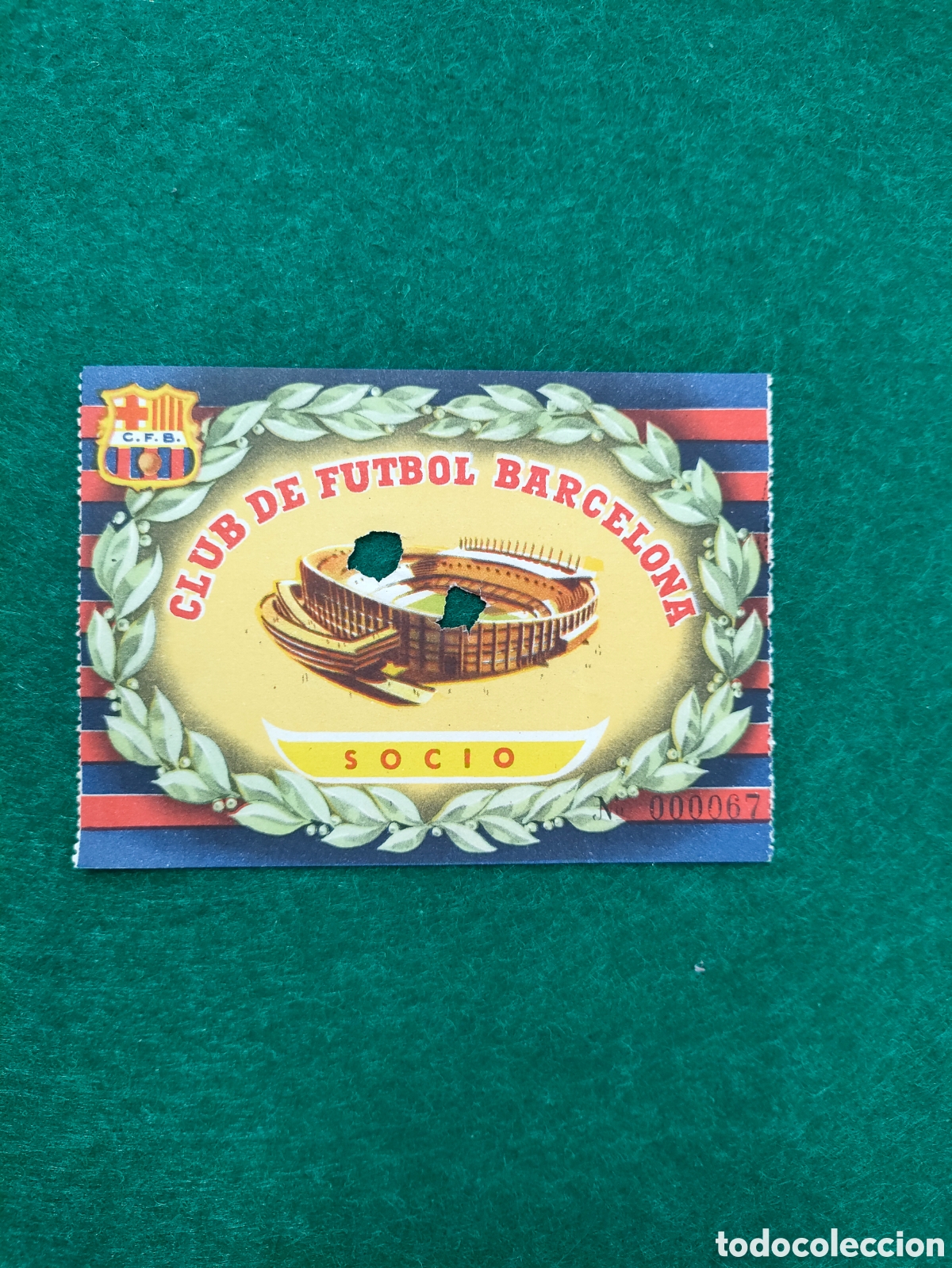 Coleccionismo deportivo: Entrada antigua Club de f&uacute;tbol Barcelona.