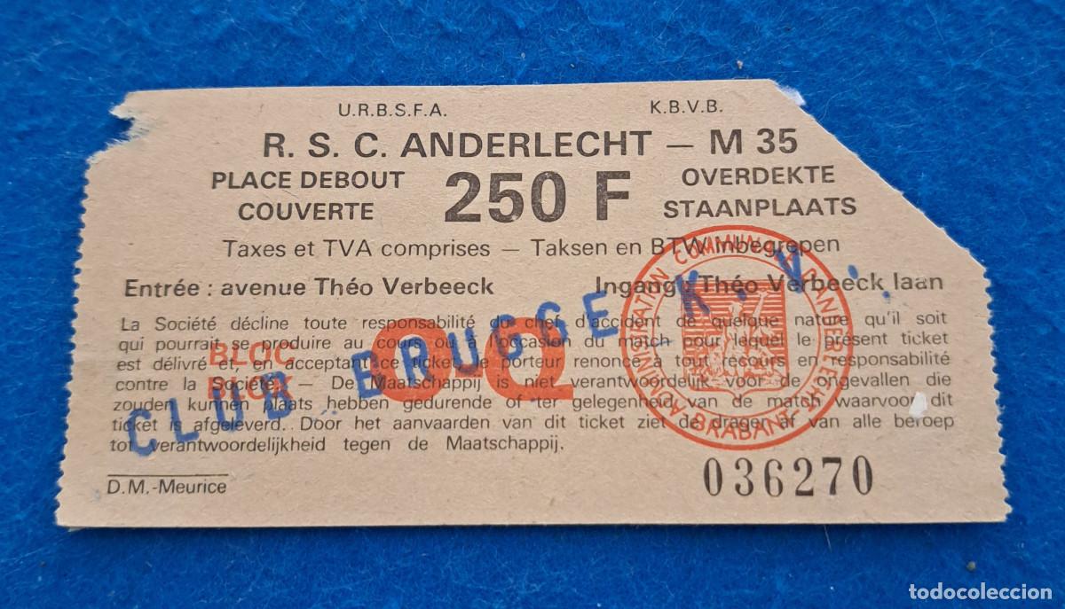 Sports collectibles: R.S.C. ANDERLECHT vs CLUB BRUGGE - PRO-LEAGUE - 250 F
